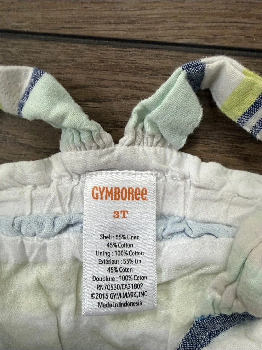 Gymboree White, Blue, Neon Striped Sundress